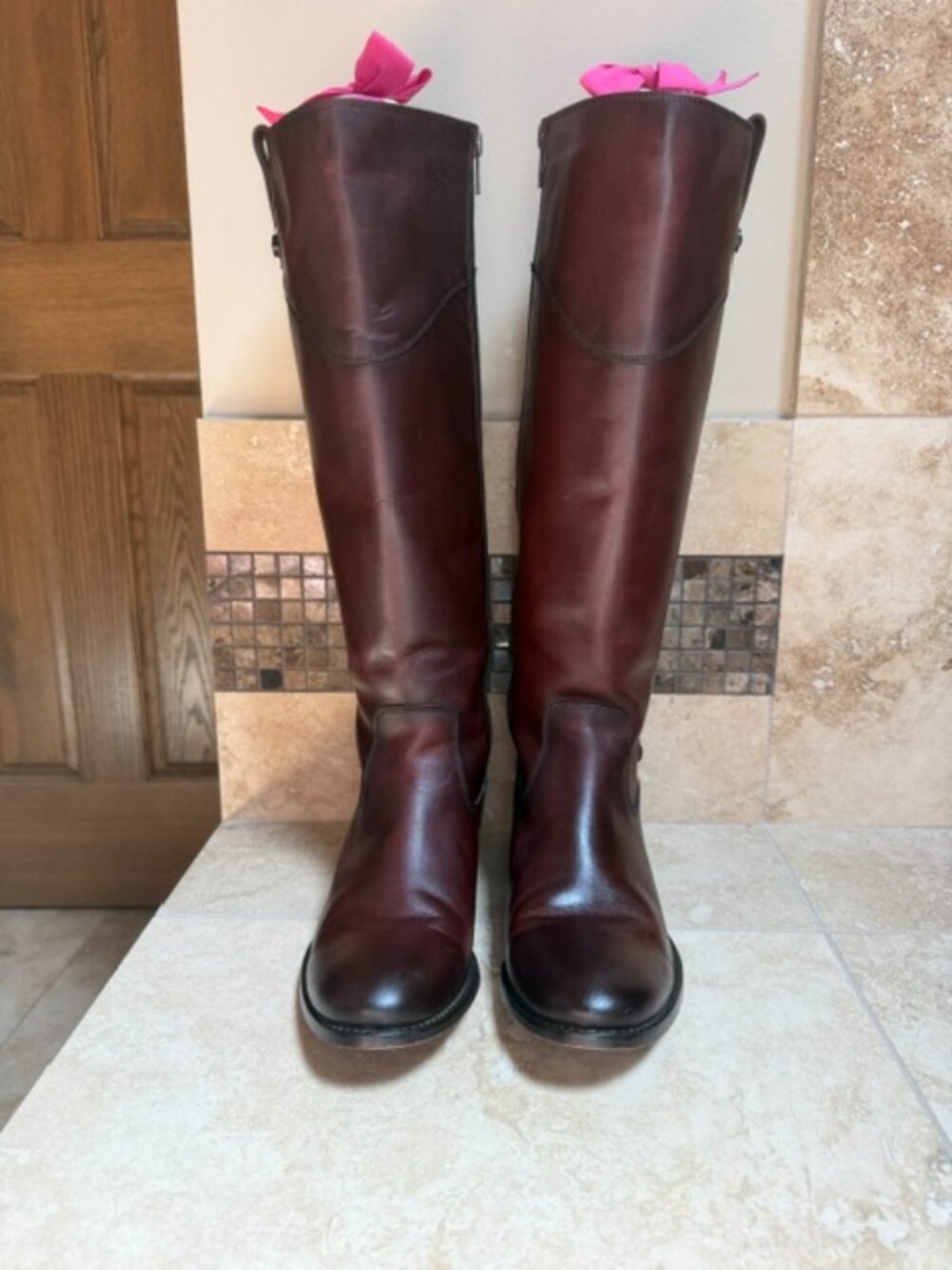 Frye Tall Leather Riding Boots Brown